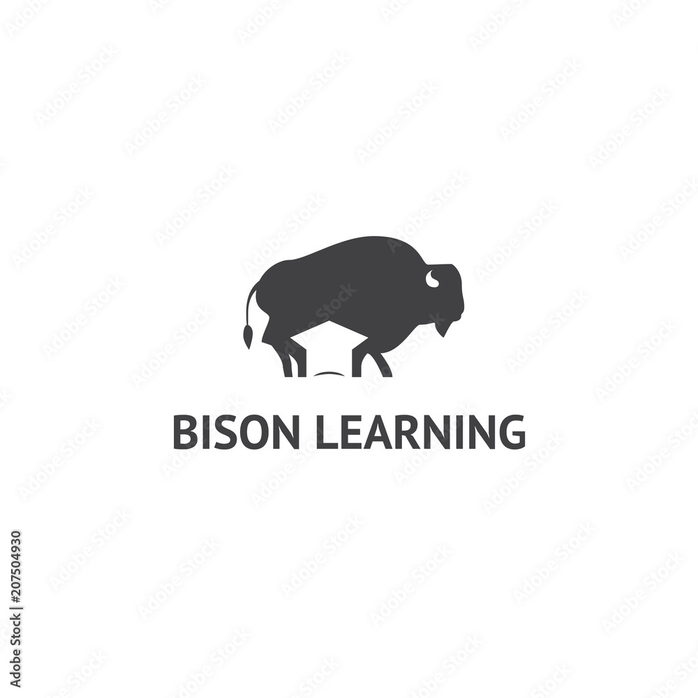 Obraz premium logotype design concept bison education