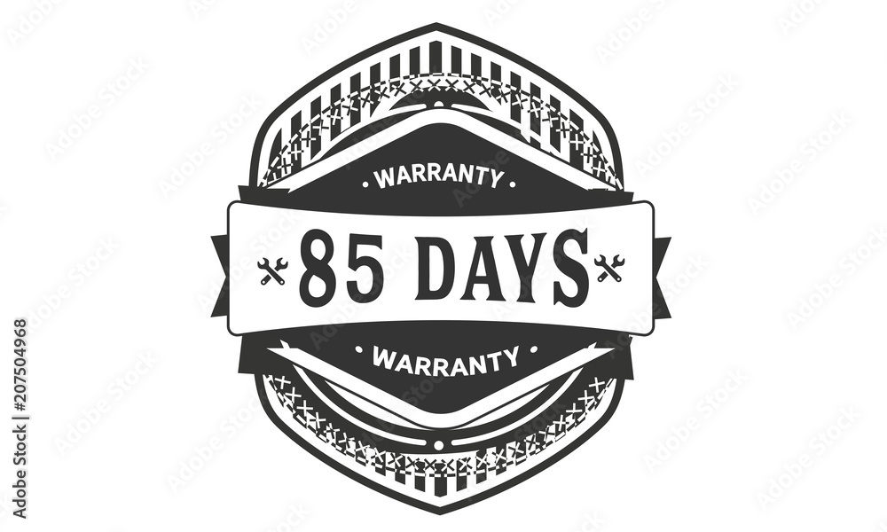 85 days warranty icon vintage rubber stamp guarantee
