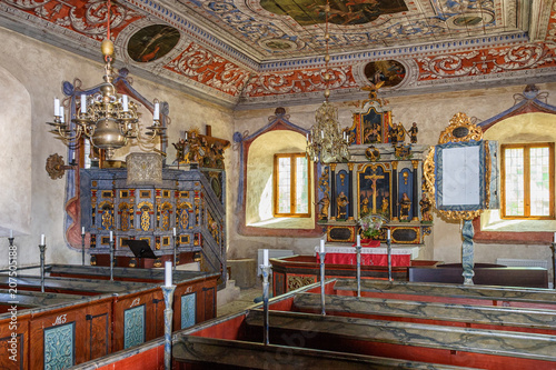 Interior of a small old church