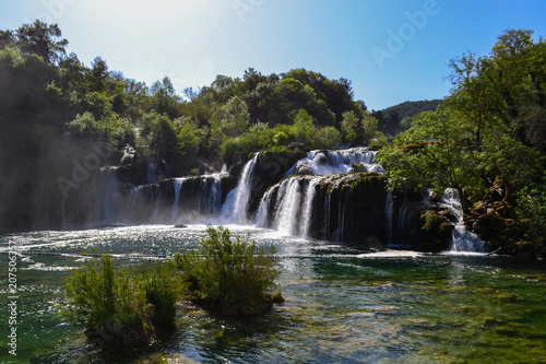 Side view of Krka Waterfalls near Skradin  Croatia  Europe