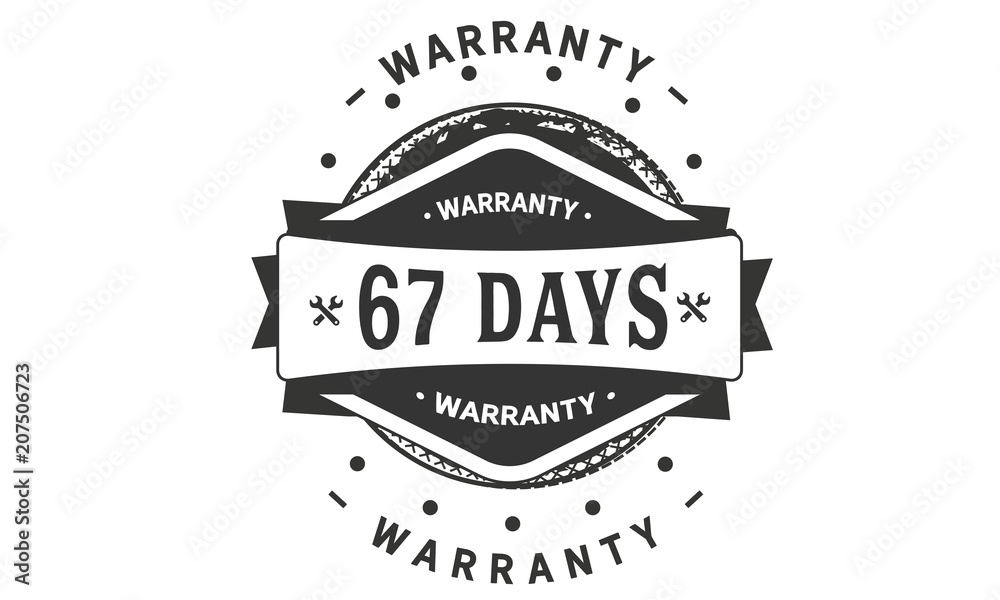 Obraz premium 67 days warranty icon vintage rubber stamp guarantee
