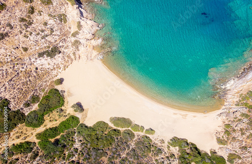Photos Bird View of Amazing Tris Klisies Bay in Ios Island, Cyclades, Greece