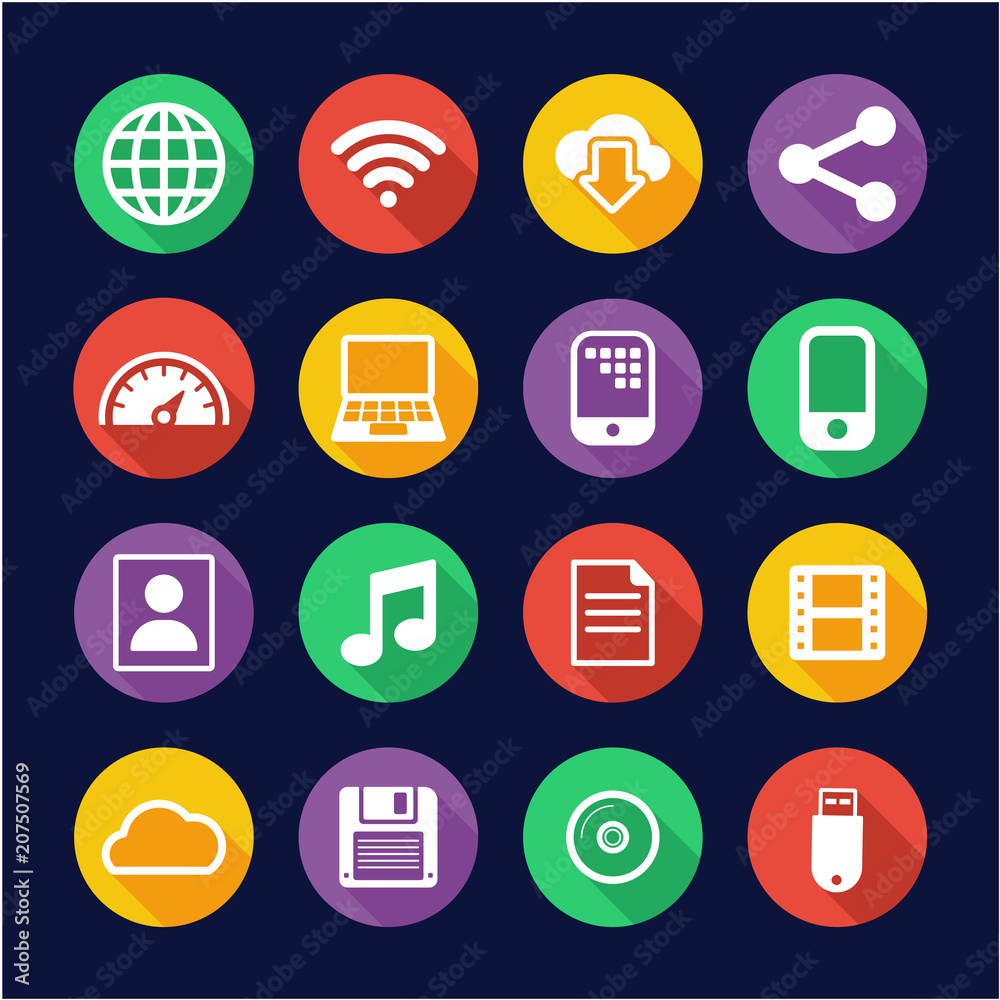 Download Icons Flat Design Circle Download Icons Flat Design Circle