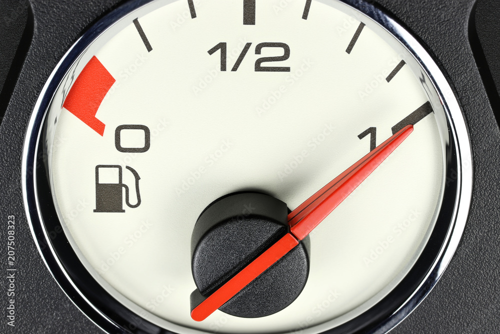 Naklejka premium fuel gauge in car dashboard - full