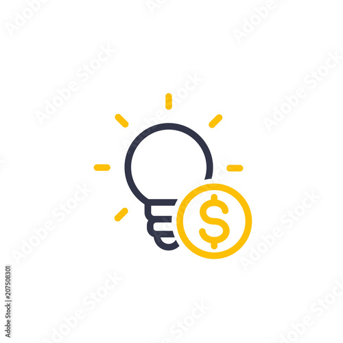 funding of the new product, idea, seed capital linear icon