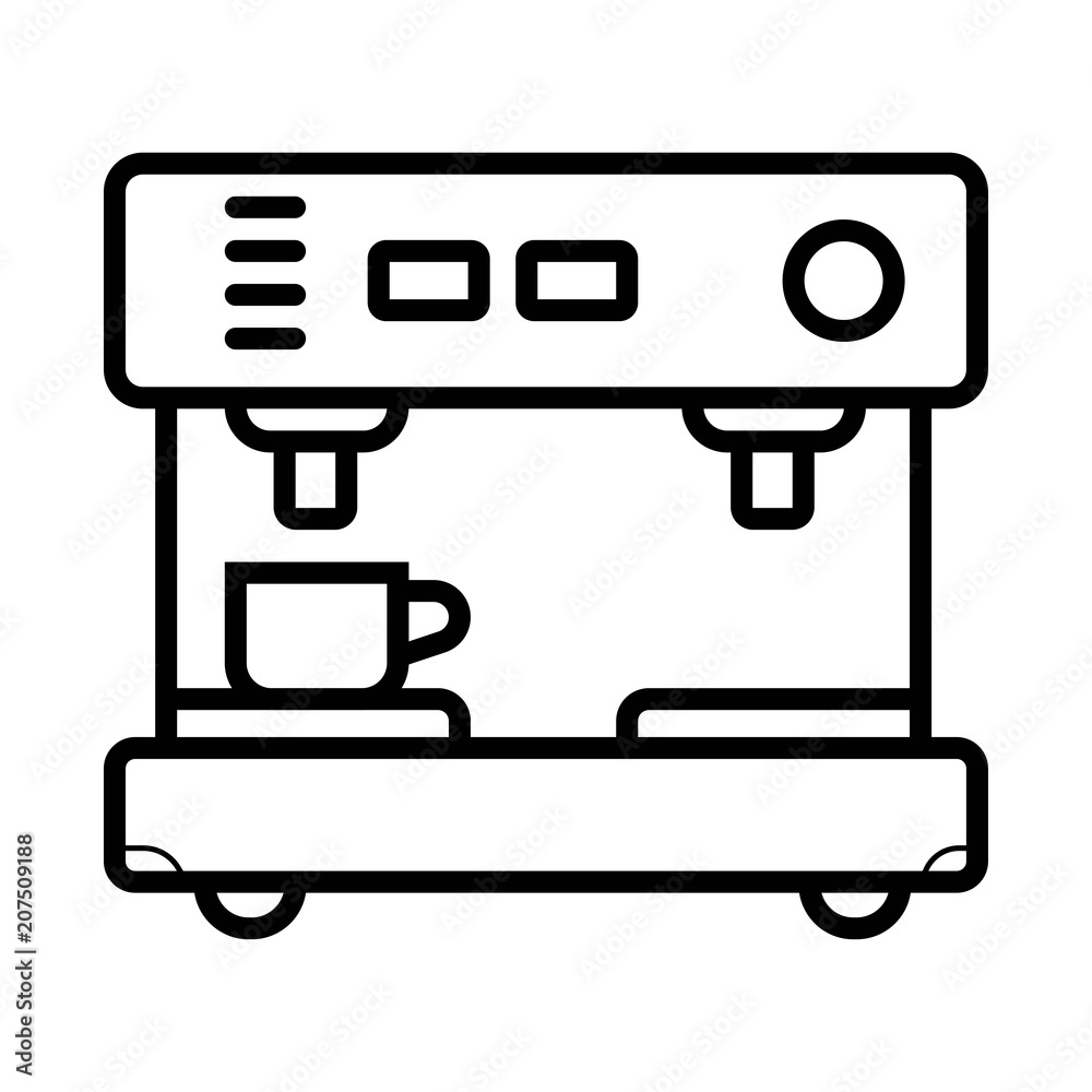 Espresso coffee machine icon. Coffee machine outline icon Espresso coffee machine icon. Coffee machine outline icon