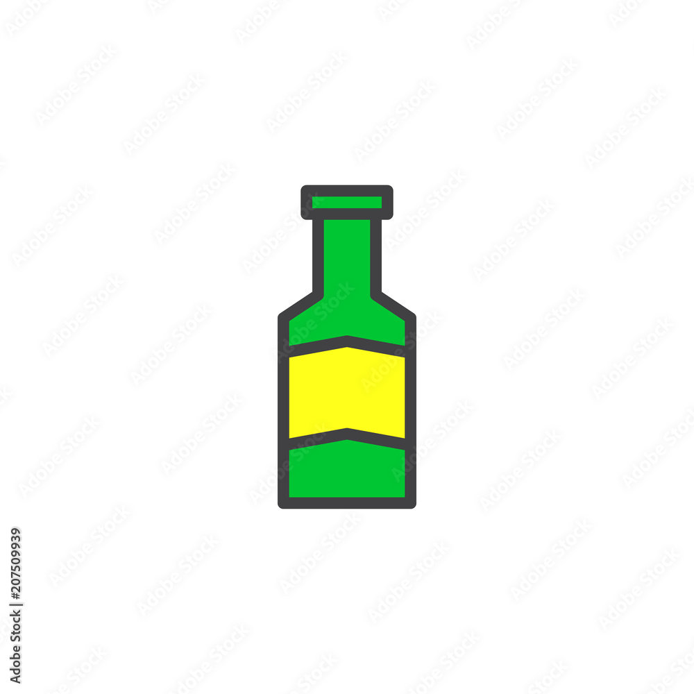 Beer bottle filled outline icon, line vector sign, linear colorful pictogram isolated on white. Alcoholic drink symbol, logo illustration. Pixel perfect vector graphics Beer bottle filled outline icon, line vector sign, linear colorful pictogram isolated on white. Alcoholic drink symbol, logo illustration. Pixel perfect vector graphics