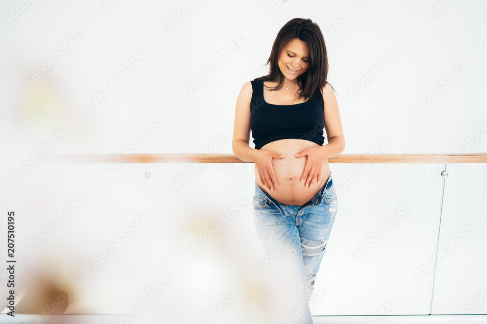 pregnancy, motherhood and future mother with expectation concept