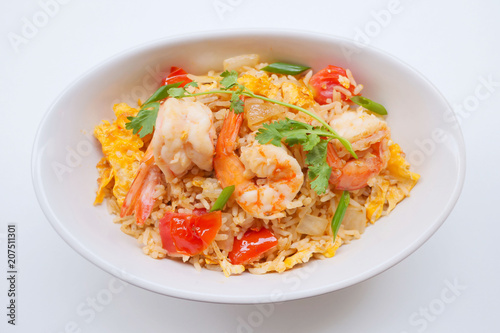 Fried rice with shrimp.
