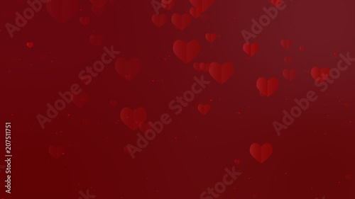 Wallpaper Mural abstract christmas gradient red gradient background with bokeh glitter and red hearts shape flowing, happy holiday for woman, wedding, celebration with sweet and romantic moment Torontodigital.ca