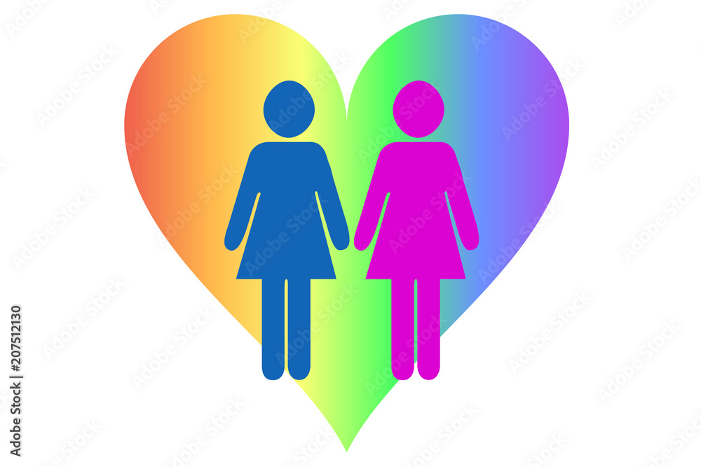 Obraz premium Pareja de mujeres homosexuales.