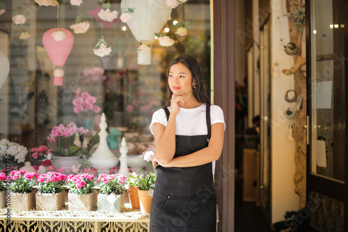 Florist in her shop photo