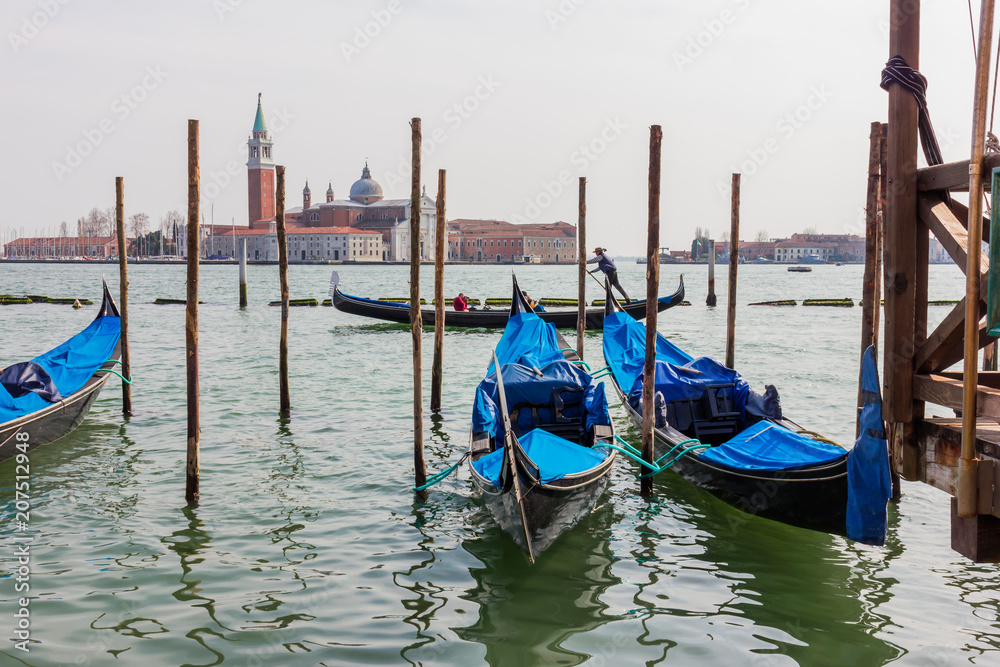 Venice channer with gondolas