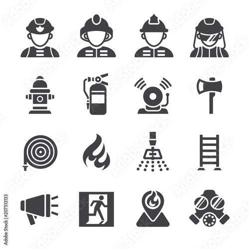 Fireman icon set