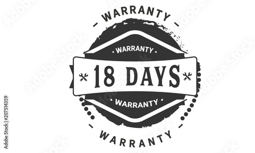 18 days warranty icon vintage rubber stamp guarantee