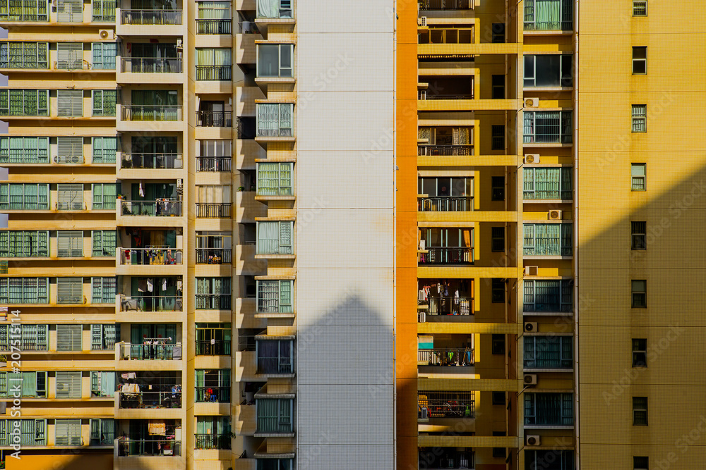 Fototapeta premium Residential Building, Laundry, Front Door, Jalousie Window, Singapore City