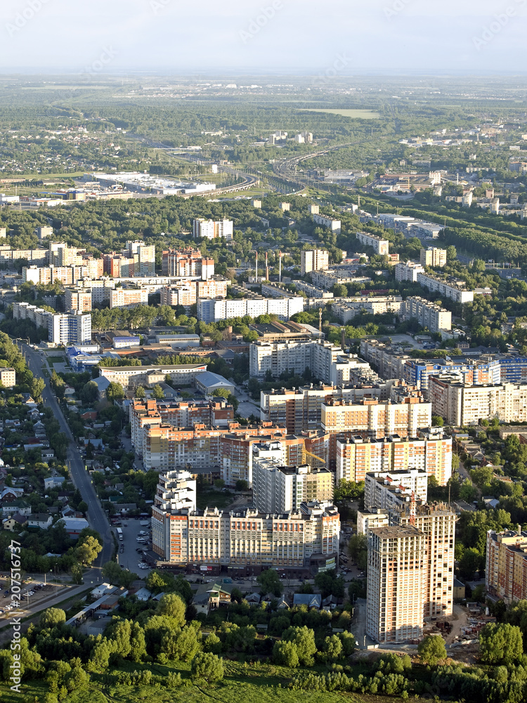 Top view  of the micro district Moscowsky,  city of Ryazan