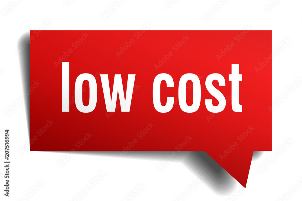 low cost red 3d speech bubble low cost red 3d speech bubble