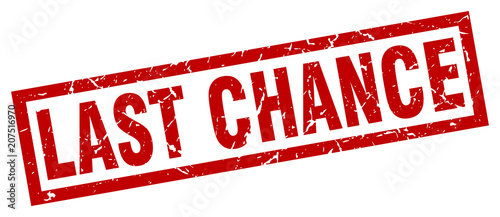 square grunge red last chance stamp