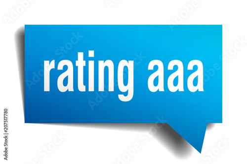 rating aaa blue 3d speech bubble