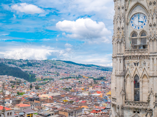 Quito in Ecuador from Basilica del Voto Nacional