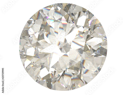 Diamond jewelry 3d render top view