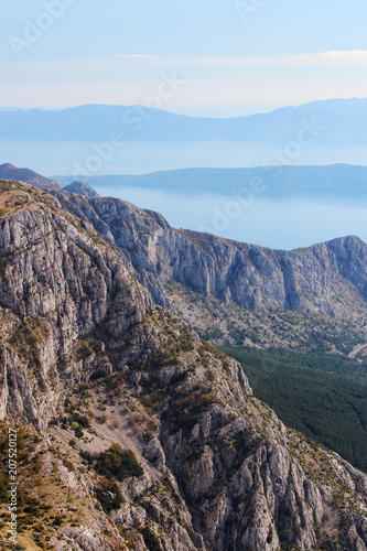 View from Biokovo mountain to Croatian islands and the Adriatic sea © nastyakamysheva
