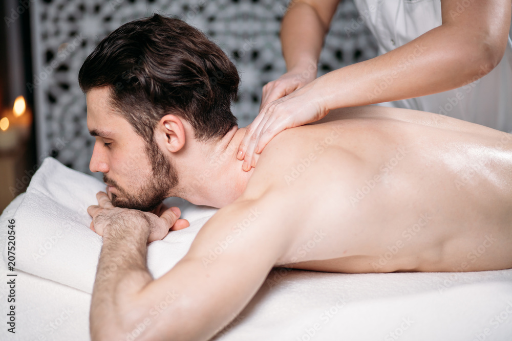 treatment massage for full body. man lead healthy lifestyle. massage for  health. massage therapy concept foto de Stock | Adobe Stock