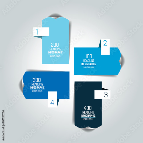 Four steps arrow scheme, chart, diagram, module.