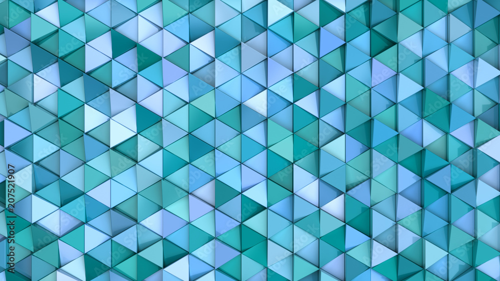 Pattern of blue triangle prisms Pattern of blue triangle prisms