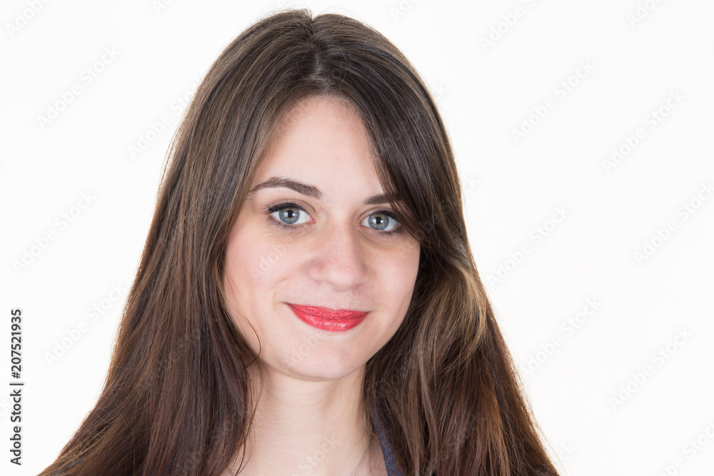 beauty cute portrait girl young woman smiling at camera beauty cute portrait girl young woman smiling at camera