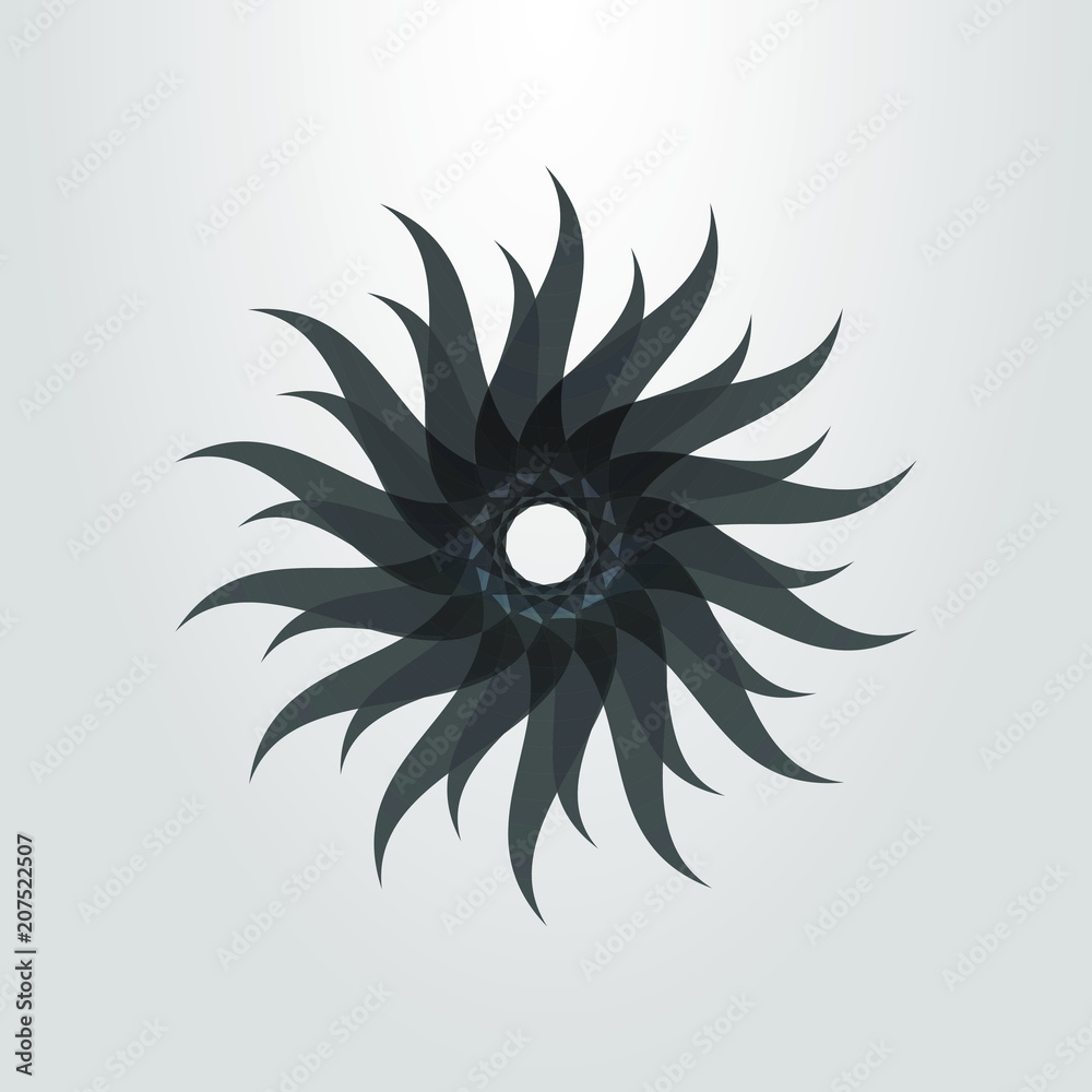 black and white simple vector abstract circular symbol of the sun rays black and white simple vector abstract circular symbol of the sun rays