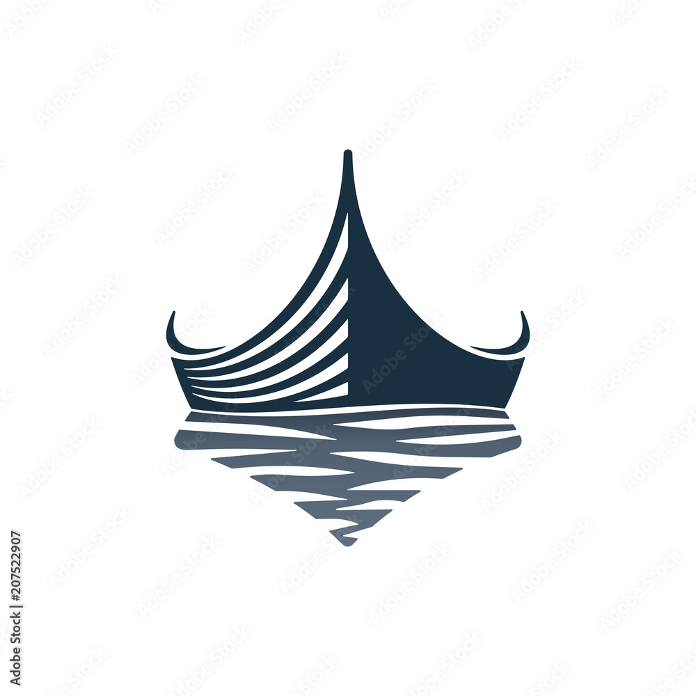 Boat and waves icon design Boat and waves icon design
