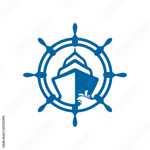 Boat and ship wheel icon design