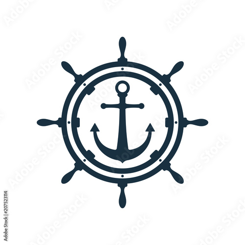 Ship wheel and anchor design