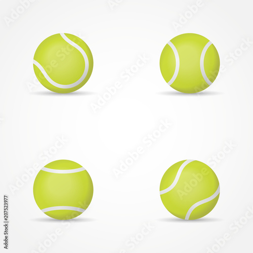 Wallpaper Mural Set of tennis balls isolated on white background