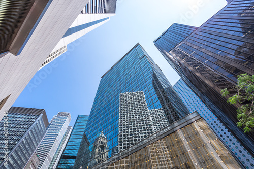 Canvas Print up view of modern office building in hongkong
