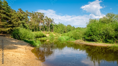 Typical Dutch landscape of  t Lutterzand  a forest area near the German border and a geological monument. It is characterised by the river The Dinkel that passes through and visited by many tourists.