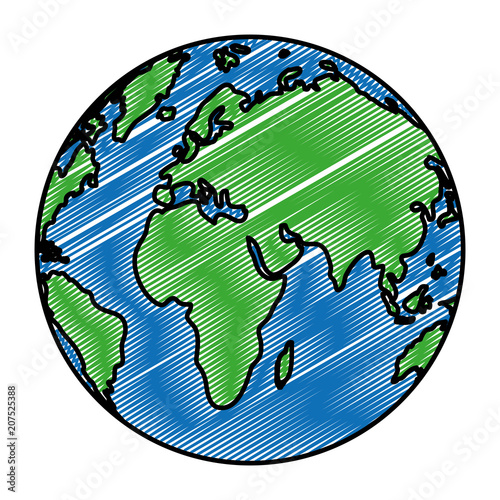 doodle circle global map asia and europe geography