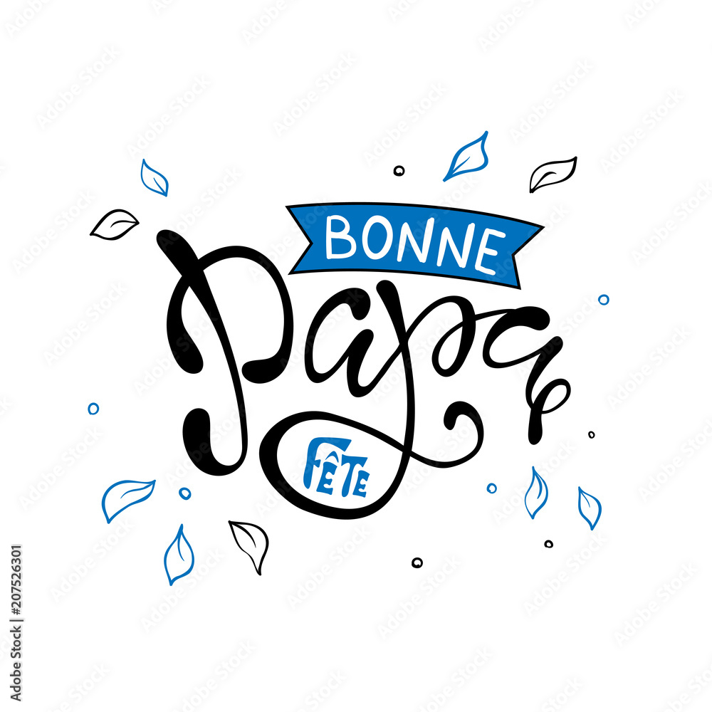 hand-lettering-fathers-day-with-heart-in-french-bonne-fete-papa-stock