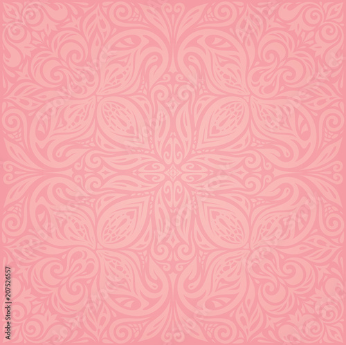 Floral Pink vector wallpaper design mandala decorative background