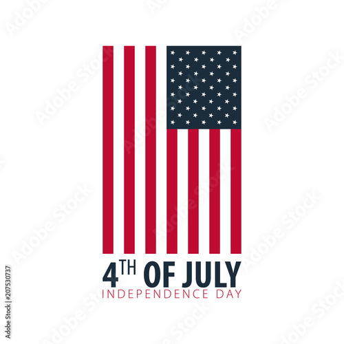 Emblem of Fourth of July. 4th of July. Independence Day of the USA. Vector illustration