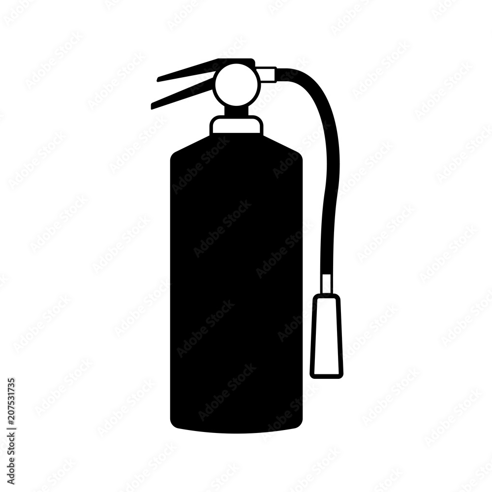 Vector black and white fire extinguisher icon Vector black and white fire extinguisher icon
