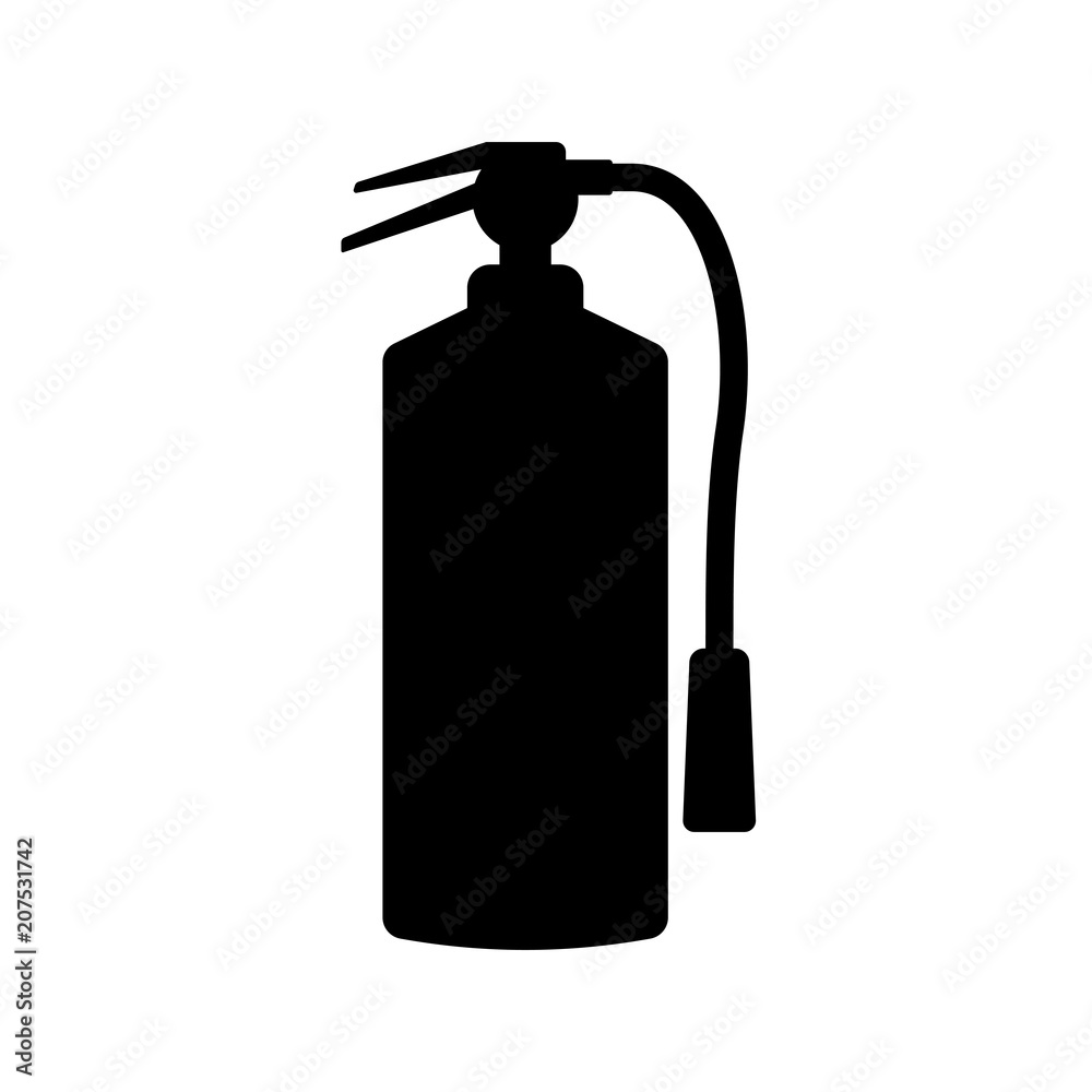 Vector black fire extinguisher icon Vector black fire extinguisher icon