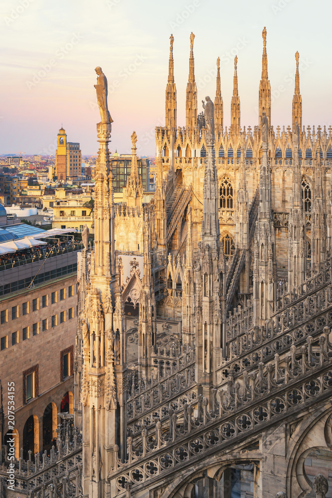 View from the Milan Cathedral roof top, Italy View from the Milan Cathedral roof top, Italy