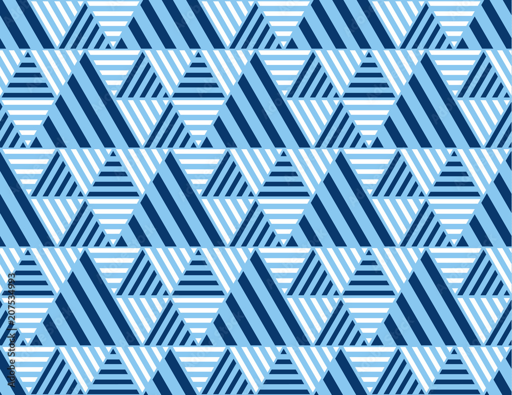 Summer sea blue geometry seamless pattern