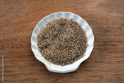 Barley seeds in ceramic plate