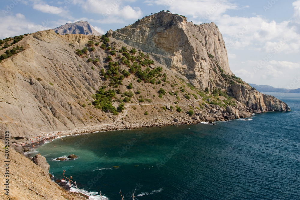 Blue Bay and Seascape trail Golitsyn, landmark Crimea, New World