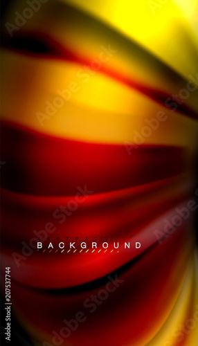 Abstract wave lines fluid rainbow style color stripes on black background