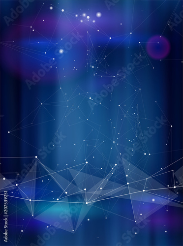 space & digital information fields - abstract illustration for visualizing the Internet, network & cloud technologies, blockchain & digital economy, artificial intelligence & machine learning / vector
